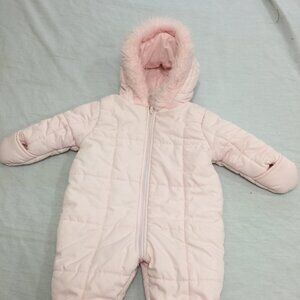 🦜 MINIWEAR BABY GIRLS 3-6 MONTHS PINK SNOWSUIT  🦜